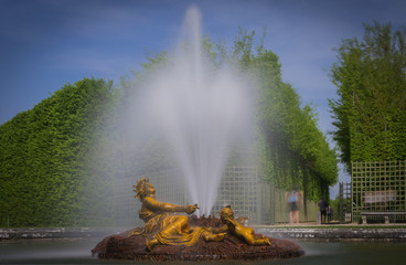 Versailles, France - 04 22 2018: Château de Versailles et son parc, ses bosquets et bassins....