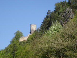 Fototapeta na wymiar View on Frydstejn castle ruin, Mala skala, Bohemian paradise, Czech republic