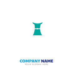 Female long black dress company logo design