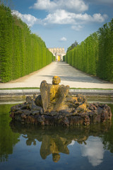 Versailles, France - 04 22 2018: Château de Versailles et son parc, ses bosquets et bassins....