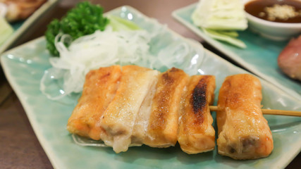 barbecued sausage or barbecued pork