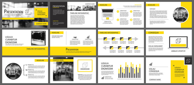 Yellow element for slide infographic on background. Presentation template. Use for business annual report, flyer, corporate marketing, leaflet, advertising, brochure, modern style.