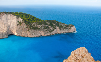 Shipwreck panorama cliff in Zakynthos Greece