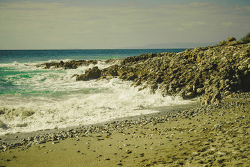 Fototapeta na wymiar Sandy beach and coastline