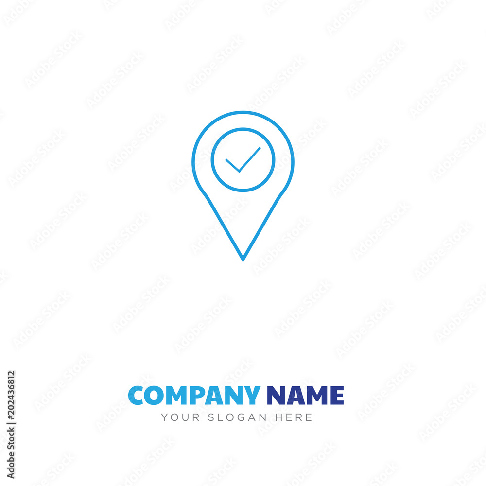 Wall mural location pin company logo design