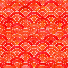 Fish scale wave japanese seamless pattern