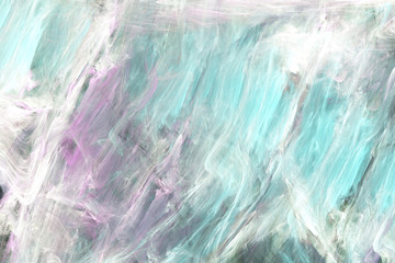 Abstract marble texture. Fractal background in light blue and pink colors. Fantasy digital art. 3D rendering.
