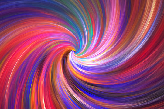 Fantastic swirl. Abstract red, green and blue texture. Fractal background. Fantasy digital art. 3D rendering.