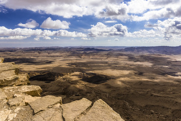Storm winter clouds over the Negev desert