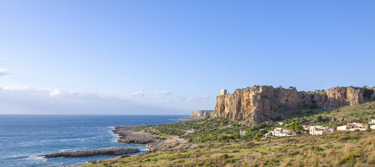 Fototapeta na wymiar Beautiful coastline in Sicily, Italy