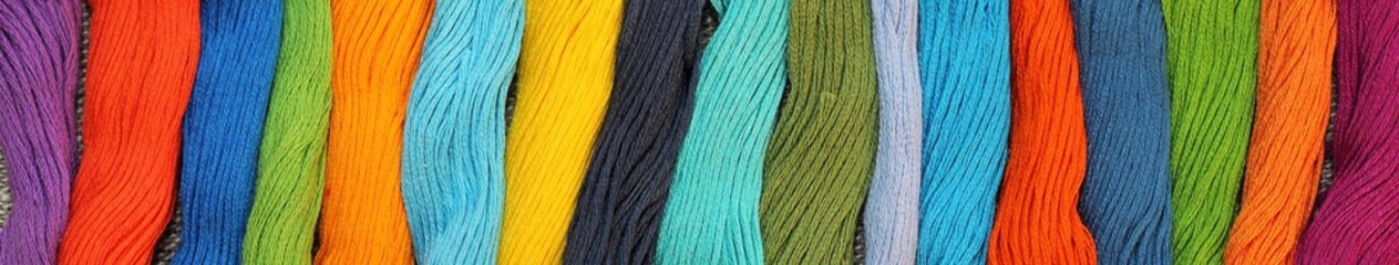 Banner of Colorful cotton craft threads