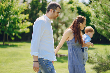 family in a forest