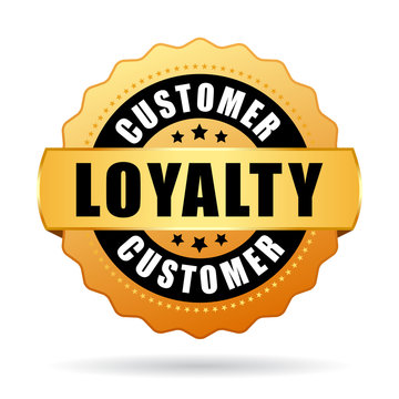 Customer loyalty program gold vector icon