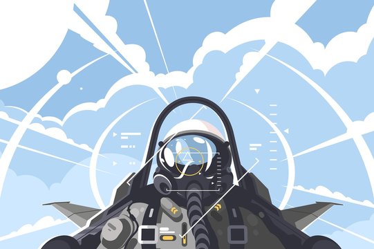 Fighter Pilot In Cockpit