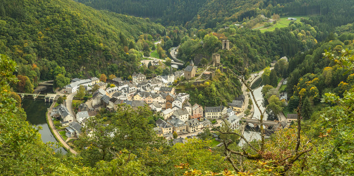 Scenic view of Esch sur sure town in Luxembourg in summer