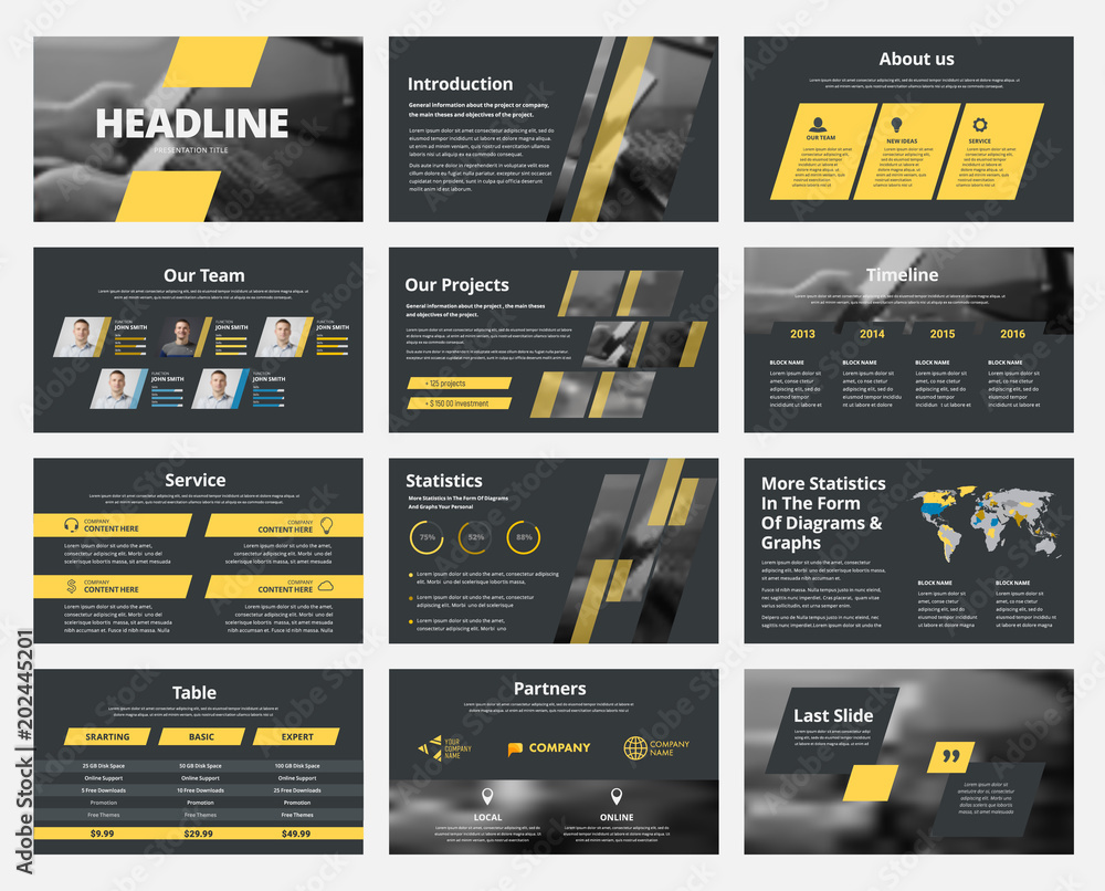 Poster Design black slides for presentation