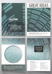 Business templates for brochure, flyer, booklet or report. Cover design template, easy editable vector, abstract flat layout in A4 size. Technology background in geometric style made from circles.