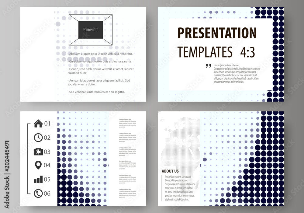 Poster set of business templates for presentation slides. abstract design vector layouts. halftone dotted b