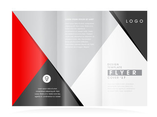 Brochure design template red and black color