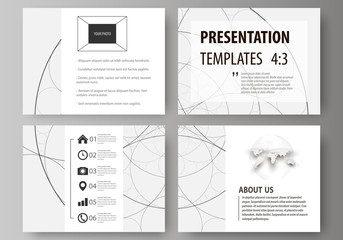 Set of business templates for presentation slides. Easy editable abstract vector layouts in flat design. Alchemical theme. Fractal art background. Sacred geometry. Mysterious relaxation pattern.