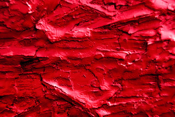 Painted red wood texture is macro