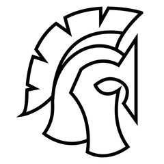 Spartan Helmet silhouette, Greek or Roman warrior - Gladiator, legionnaire soldier.