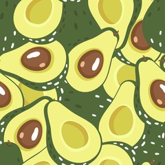 Seamless pattern with avocado