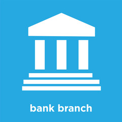 bank branch icon isolated on blue background