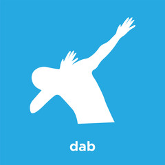 dab icon isolated on blue background