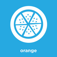orange icon isolated on blue background