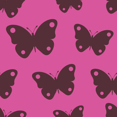 Seamless texture pink butterflies