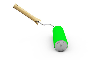 Paint roller isolated on white background 3d render