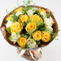 A beautiful bouquet of yellow roses