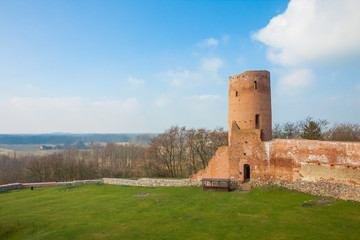 Medieval castle in Czersk. Gothic style.