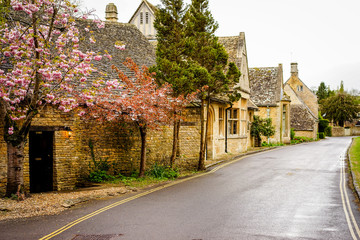 Fototapeta na wymiar The Cotswold Stone Cottage Village of Lower Slaughter