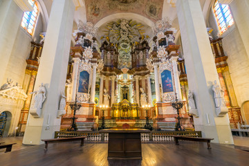 Fototapeta na wymiar interior inside St. Johns Church (Vilnius University ensemble), Vilnius, Lithuania.