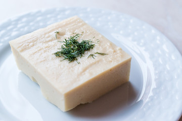 Cyprus Dessert also called Trilece / Kibris Tatlisi / Muhallebi Milk Pudding with Walnut and Breadcrumbs.