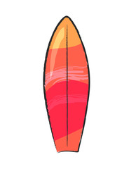Surfing Board Isolated on White Vector Poster