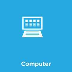 Fototapeta na wymiar Computer icon isolated on blue background