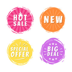 Hot Sale New Big Deal Special Offer Promo Stickers