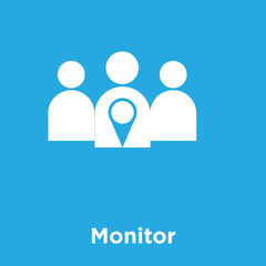 Monitor icon isolated on blue background