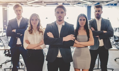 Fototapeta premium Group of people working in modern office