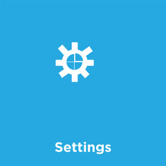 Settings icon isolated on blue background