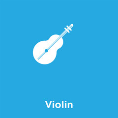 Violin icon isolated on blue background