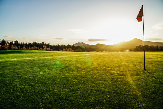 Golf Course With Sun