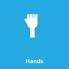 Obraz premium Hands icon isolated on blue background