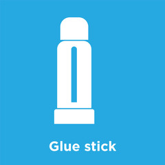 Glue stick icon isolated on blue background