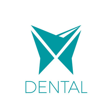 Vector Logo Abstract Geometric Tooth. Dental Clinic Concept