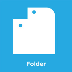 Folder icon isolated on blue background