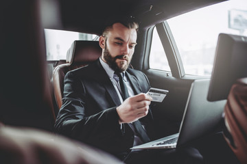 Businessman in car